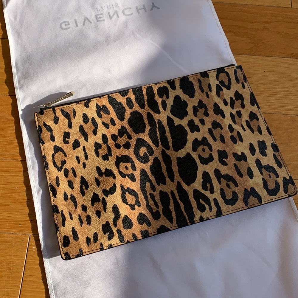 Givenchy Leopard Leather Envelope Clutch